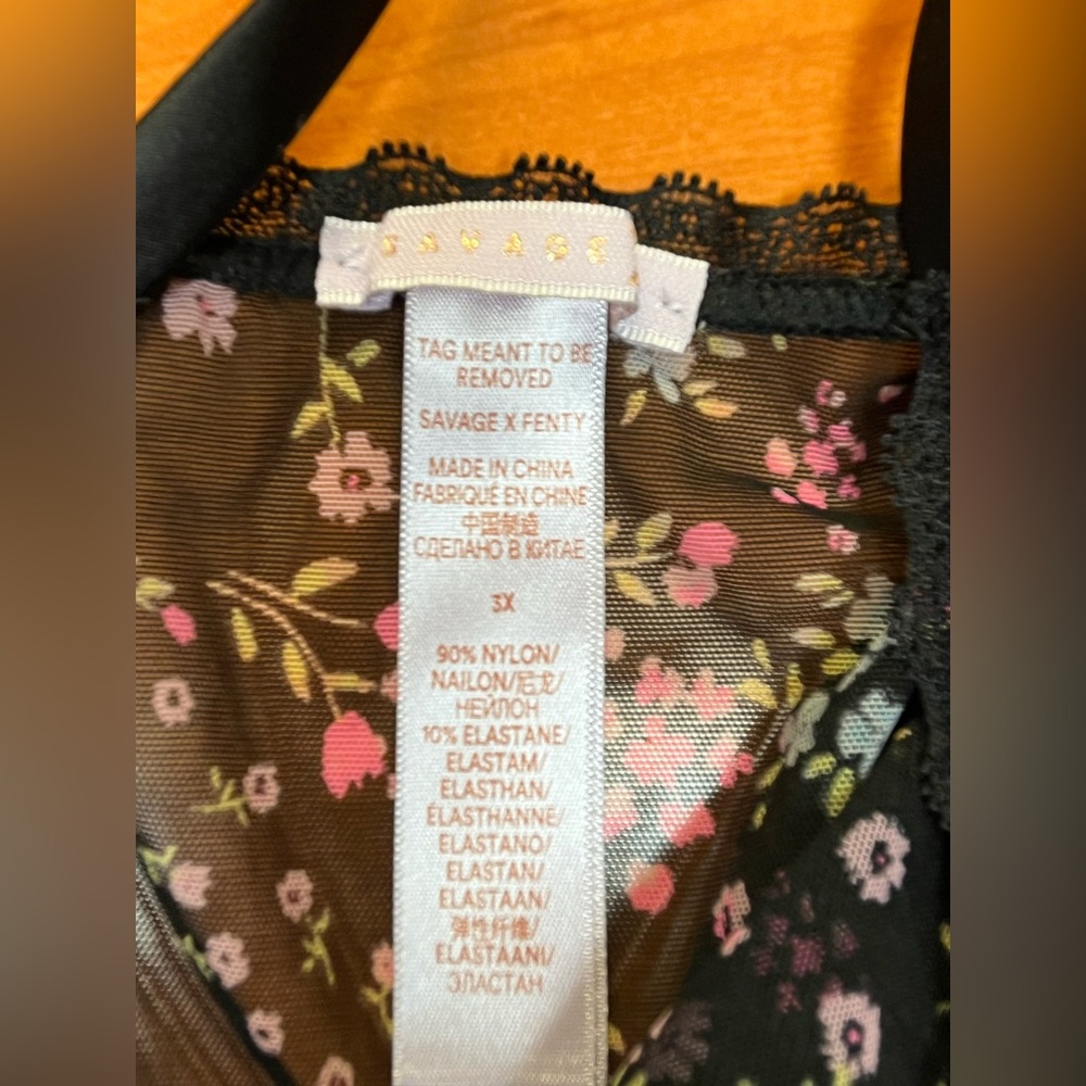 Savage X Fenty Floral Mesh Lingerie Set – Top 3X / Bottom 2X - Picture 7 of 12